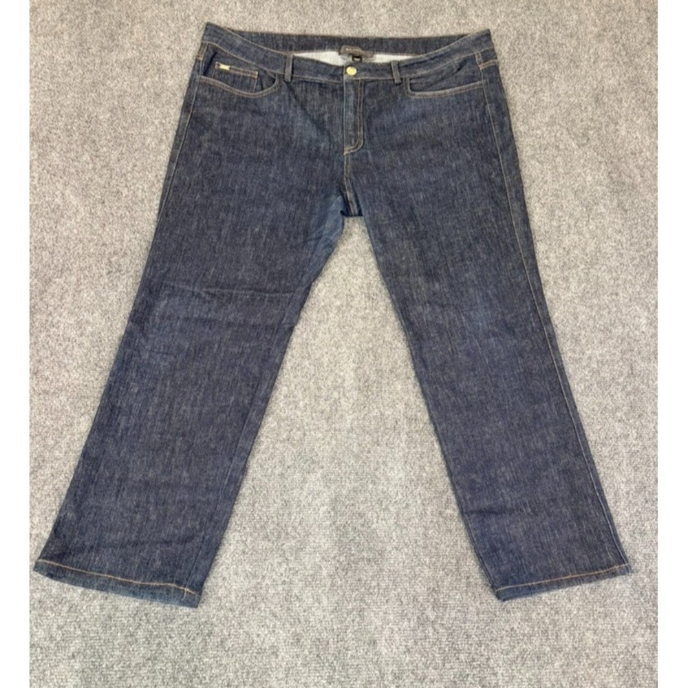 ST. JOHN Blue‎ Dark Wash Straight Leg Jeans  Denim High Rise Designer Size 16